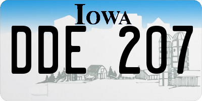 IA license plate DDE207