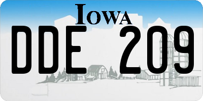 IA license plate DDE209
