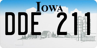 IA license plate DDE211