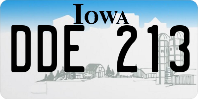 IA license plate DDE213
