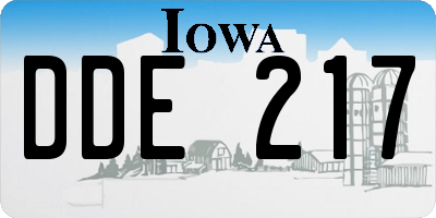 IA license plate DDE217