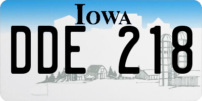 IA license plate DDE218
