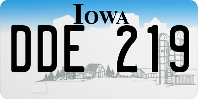 IA license plate DDE219