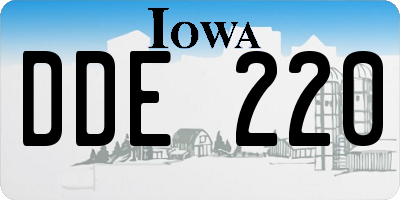 IA license plate DDE220