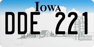 IA license plate DDE221