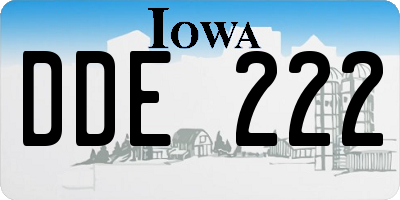 IA license plate DDE222