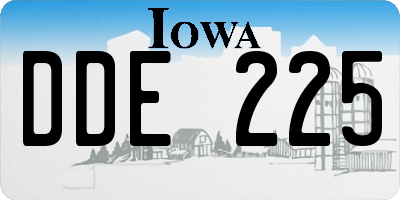 IA license plate DDE225
