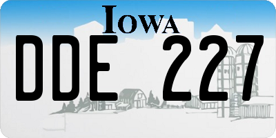 IA license plate DDE227