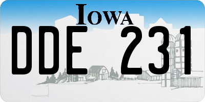 IA license plate DDE231