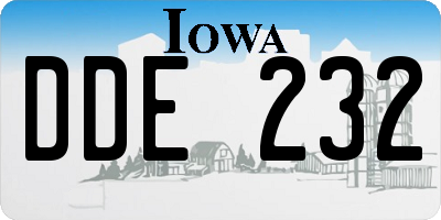 IA license plate DDE232