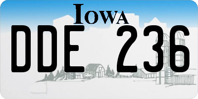 IA license plate DDE236