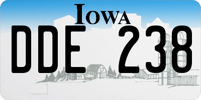 IA license plate DDE238