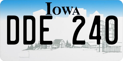 IA license plate DDE240