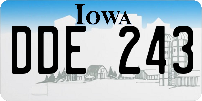 IA license plate DDE243