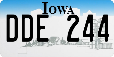 IA license plate DDE244