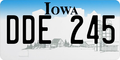IA license plate DDE245
