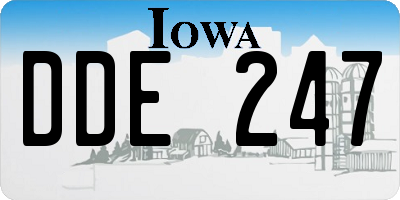 IA license plate DDE247