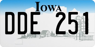 IA license plate DDE251