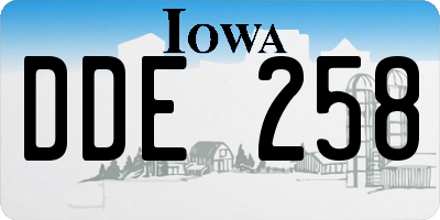 IA license plate DDE258