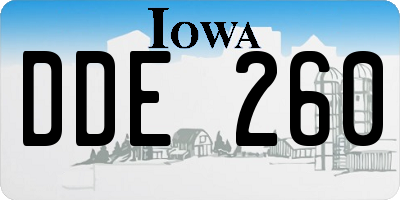 IA license plate DDE260