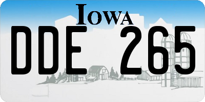 IA license plate DDE265