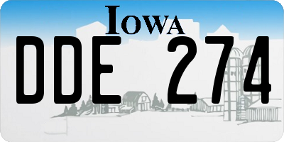 IA license plate DDE274