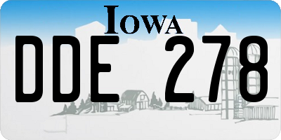 IA license plate DDE278