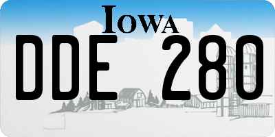 IA license plate DDE280