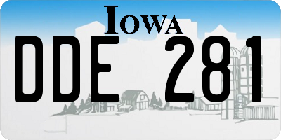IA license plate DDE281