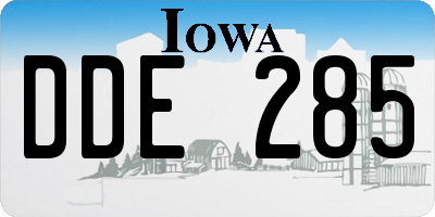 IA license plate DDE285