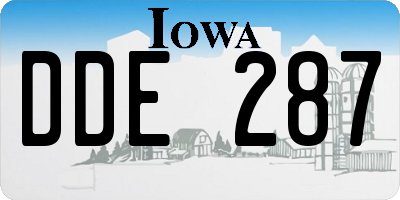 IA license plate DDE287