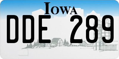 IA license plate DDE289