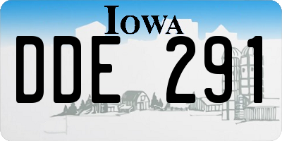 IA license plate DDE291