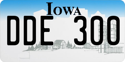 IA license plate DDE300