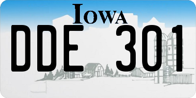 IA license plate DDE301