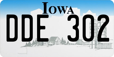 IA license plate DDE302