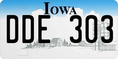 IA license plate DDE303