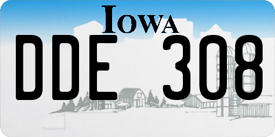 IA license plate DDE308