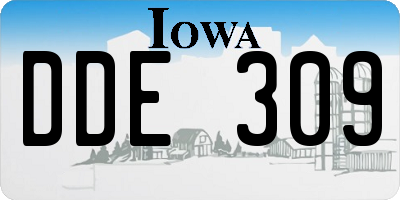 IA license plate DDE309
