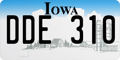 IA license plate DDE310