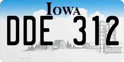 IA license plate DDE312