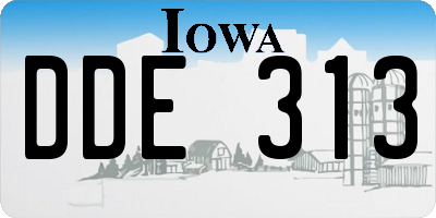 IA license plate DDE313
