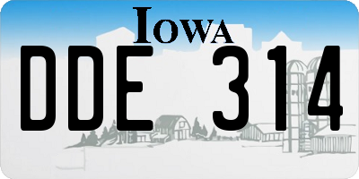 IA license plate DDE314