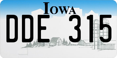 IA license plate DDE315