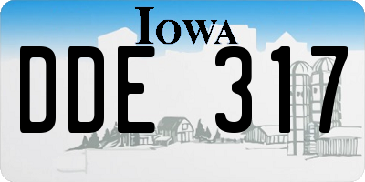 IA license plate DDE317