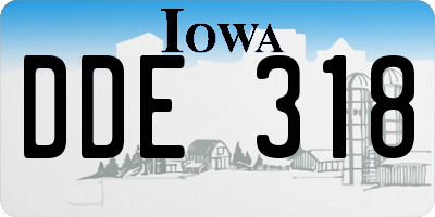 IA license plate DDE318