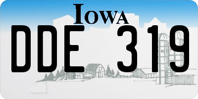 IA license plate DDE319