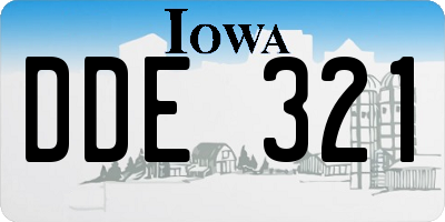 IA license plate DDE321