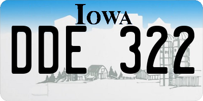 IA license plate DDE322