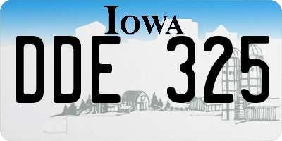 IA license plate DDE325